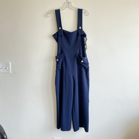 Ganni Pants - NEW Gianni Binni Navy Sleeveless Jumpsuit with Zipper wrap belt Nautical Size 6
